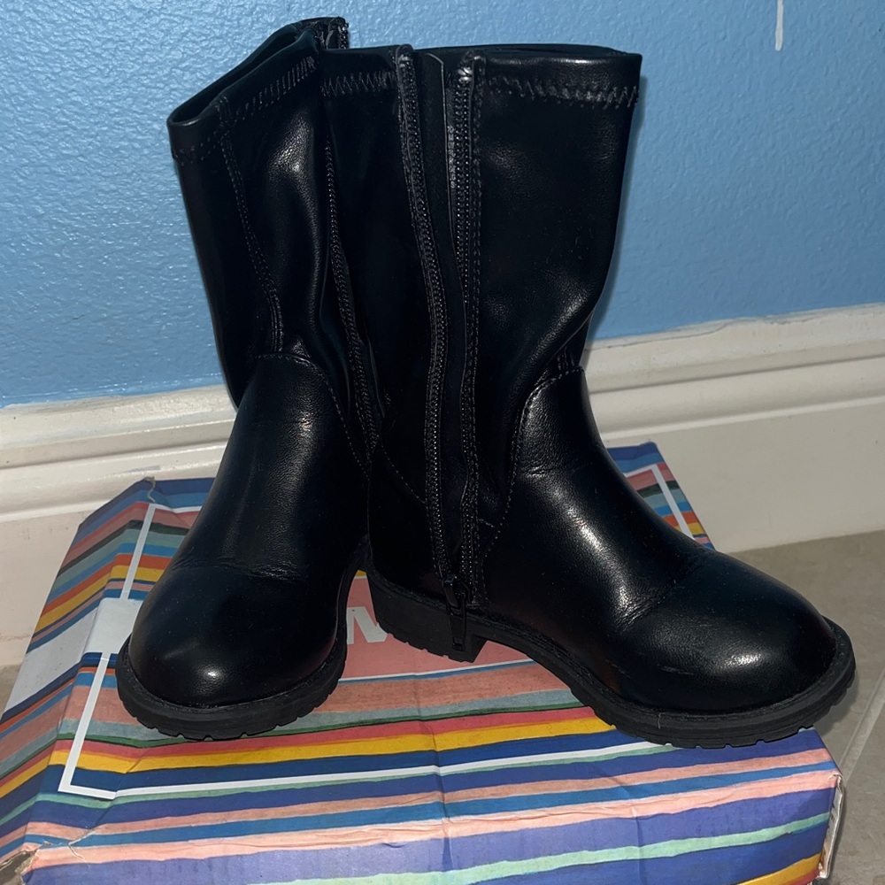 Black Leather Toddler Boots